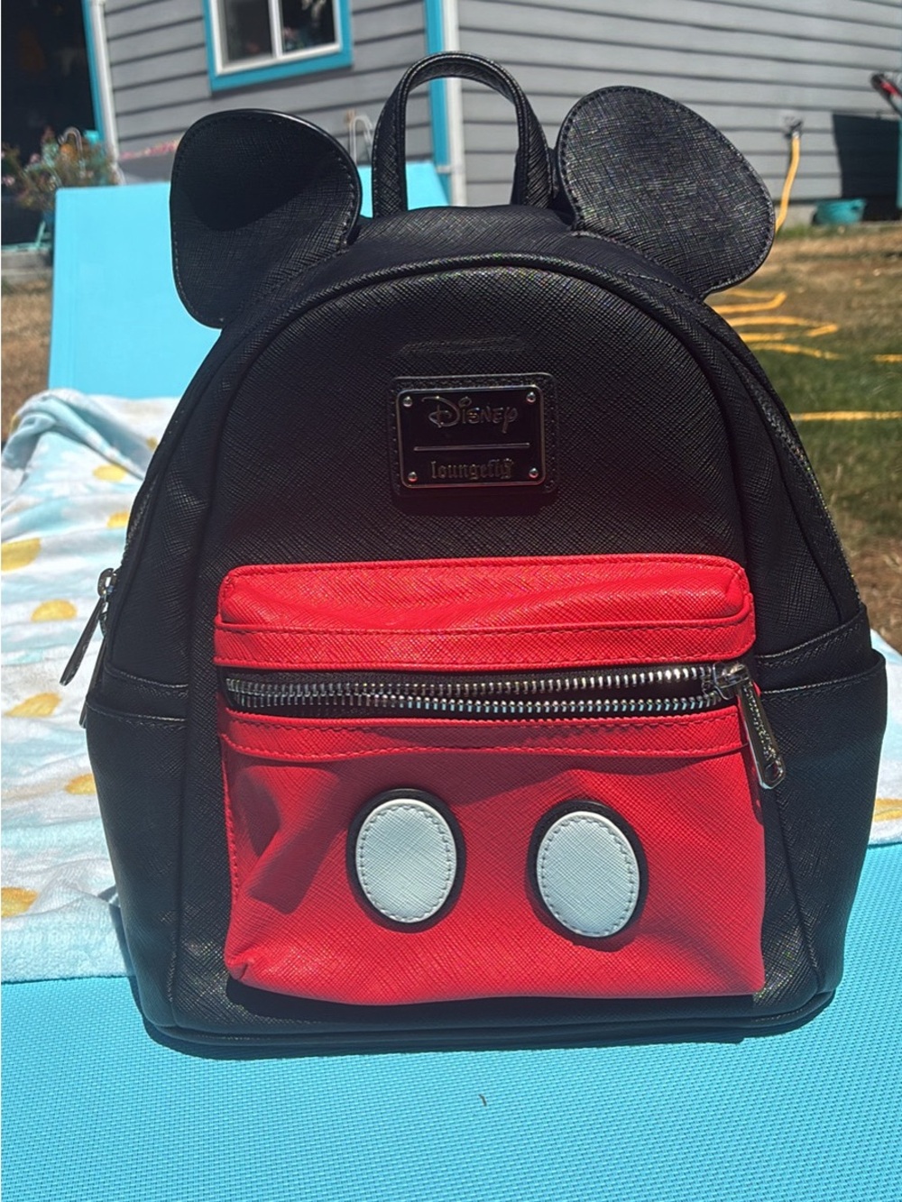 Loungefly Black and Red Mickey Ear Mini Backpack